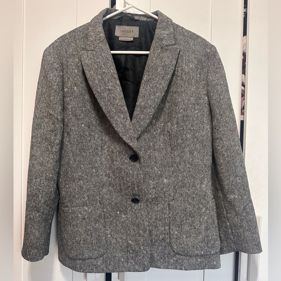 Jaeger Women's Gray Wool Blazer size 14 - Picture 2 of 14
